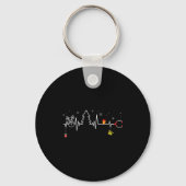 Devoxtee Christmas Tree Heartbeat Funny Christmas Sleutelhanger (Voorkant)