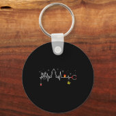 Devoxtee Christmas Tree Heartbeat Funny Christmas Sleutelhanger (Voorkant)