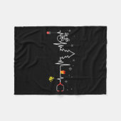 Devoxtee Kerstboom Hartslag Grappige Kerst  Fleece Deken (Voorkant (Horizontaal))