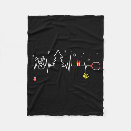 Devoxtee Kerstboom Hartslag Grappige Kerst  Fleece Deken (Voorkant)