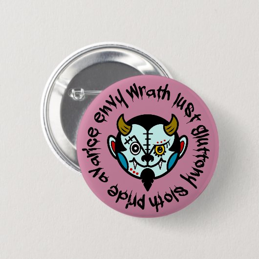 DEVULL "Seven Deadly Sins" Button badges (Voorkant /achterkant)