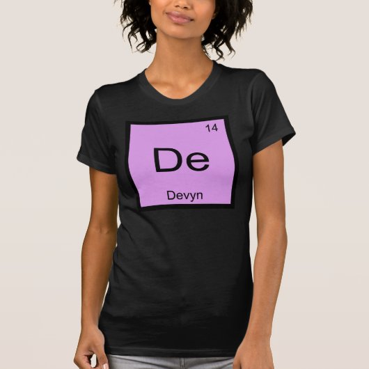 Devyn Naam Chemie Element Periodiek Systeem T-shirt (Voorkant)