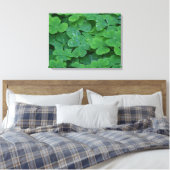 Dew Drenced Clovers Macro Fotobehang Canvas Afdruk (Insitu (Slaapkamer))