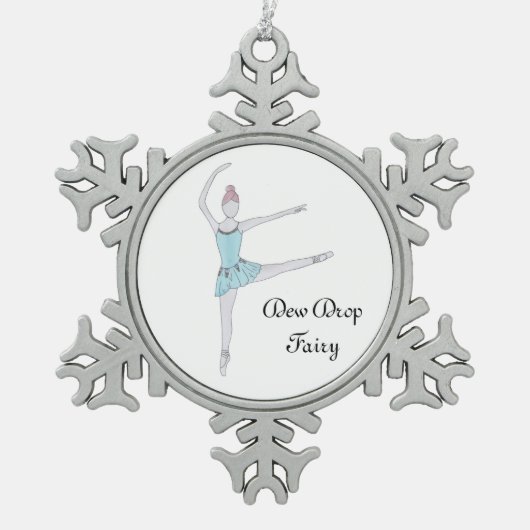 Dew Drop Fairy Keepslag Nutkraker Tin Sneeuwvlok Ornament (Voorkant)