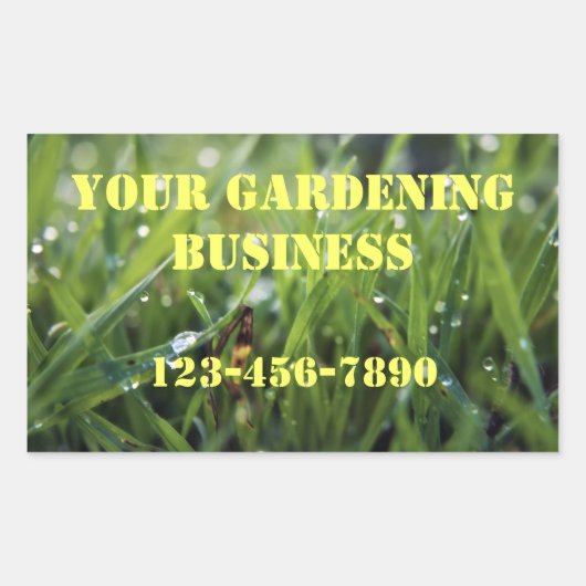 Dew Drop Grass Tuinieren Zakelijke Stickers (Voorkant)