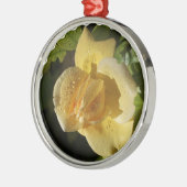 Dew Drop Yellow Rose Metalen Ornament (Links)