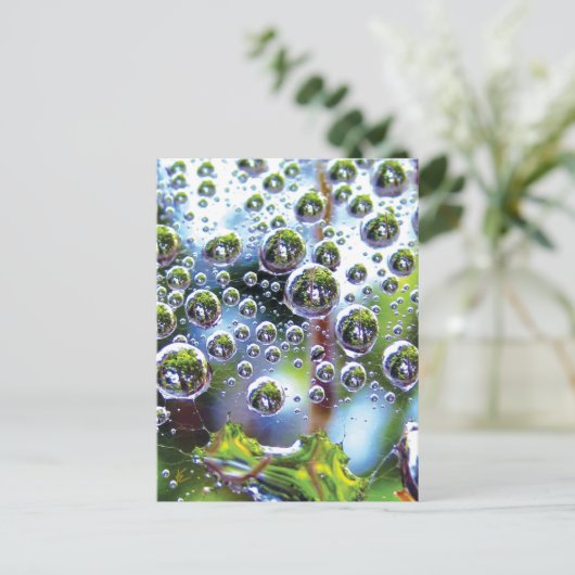 Dew Drops Cascade into Sky, Mesmerizing Botanical Briefkaart (Staand voorkant)