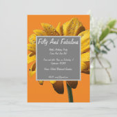 Dew Drops Daisy Vijftig En Fabulous Birthday Kaart (Staand voorkant)