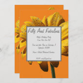 Dew Drops Daisy Vijftig En Fabulous Birthday Kaart (Voorkant / Achterkant)