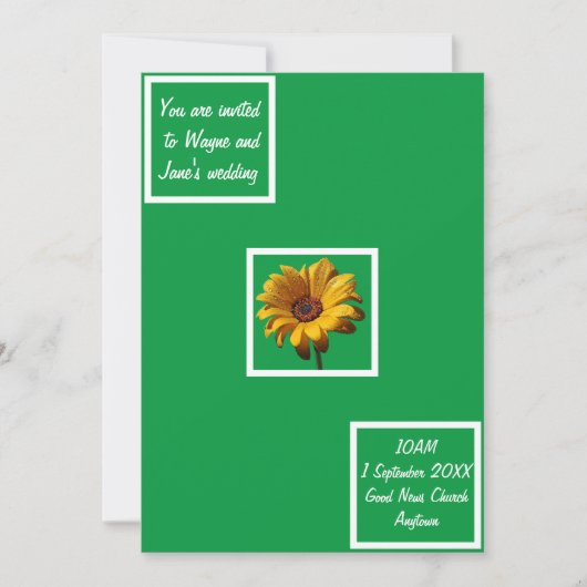 Dew Drops Daisy Wedding Kaart (Voorkant)
