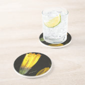 Dew Drops op een Yellow Daisy - Onderzetter (Zijkant)