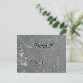 Dew Drops Spider Web Invitation Briefkaart (Staand voorkant)
