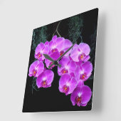 Dew Kust Orchids Wall Clock Vierkante Klok (Hoek)