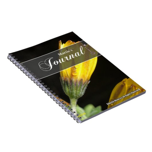 Dew op een Yellow Daisy Journal Notitieboek (Rechterzijde)
