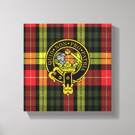 Dewar Scottish Crest en Tartan Canvas print (Voorkant)