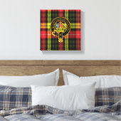 Dewar Scottish Crest en Tartan Canvas print (Insitu (Slaapkamer))