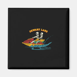 Dewart Lake Indiana Grappig Skelet Jetski Retro  Magneet
