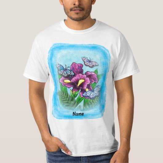 Dewdrop Butterfly Iris T-shirt (Voorkant)