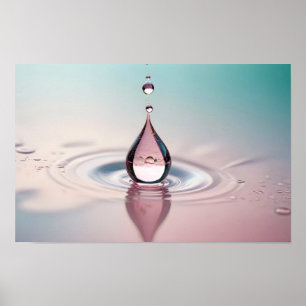 Dewdrop Close-up Water Tranquil Natuur Seizoen Poster