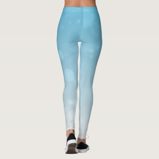 Dewdrop Elegantie: Witte kunst Mode Design Leggings (Achterkant)