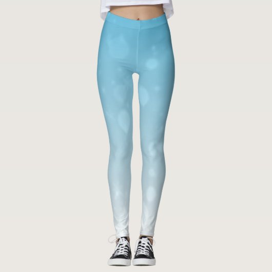Dewdrop Elegantie: Witte kunst Mode Design Leggings (Voorkant)