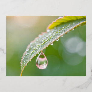 Dewdrop Natuur Kleurrijke Wildlife Serene Tranquil Folie Feestdagen Briefkaart