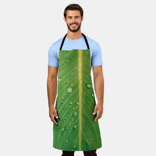 Dewdrop op groen bladhoudend plant schort (Gedragen)