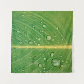Dewdrop op groen bladhoudend plant wandkleed (Voorkant (horizontaal))