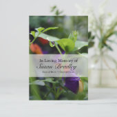 Dewdrop Pansy Viering van het Leven Uitnodiging (Staand voorkant)