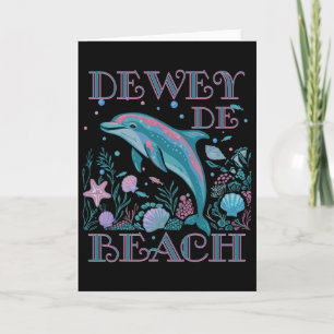 Dewey Beach De Dolfijn Liefhebber Kleurrijk Strand Kaart