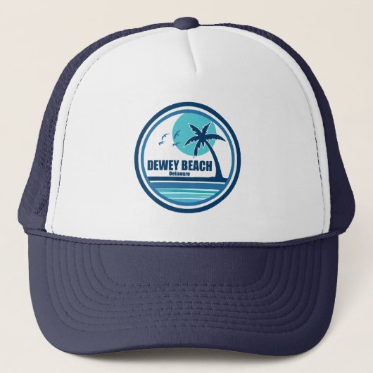 Dewey Beach Delaware Palm Boom Vogels Trucker Pet (Voorkant)