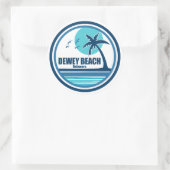 Dewey Beach Delaware Palmboom Vogels Ronde Sticker (Tas)