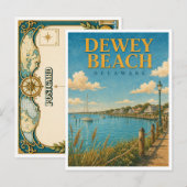 Dewey Beach Delaware Rehoboth Bay GeoSaga Briefkaart (Voorkant / Achterkant)