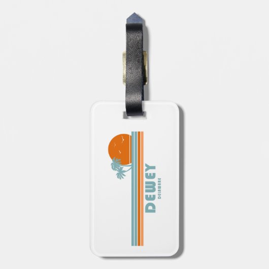 Dewey Beach Delaware Sun Palm Trees Bagagelabel (Achterkant verticaal)