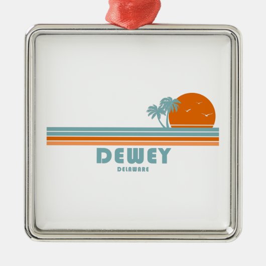 Dewey Beach Delaware Sun Palm Trees Metalen Ornament (Voorkant)