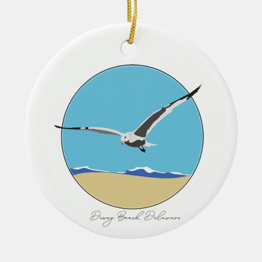 Dewey Beach, Delaware Zee Gull over Beach Keramisch Ornament (Voorkant)