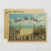 Dewey Beach Save the Date  Beach Nautical Aankondigingskaart (Voorkant / Achterkant)