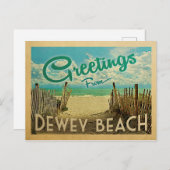 Dewey Beach Vintage Travel Briefkaart (Voorkant / Achterkant)