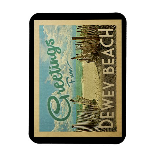Dewey Beach Vintage Travel Magneet (Verticaal)