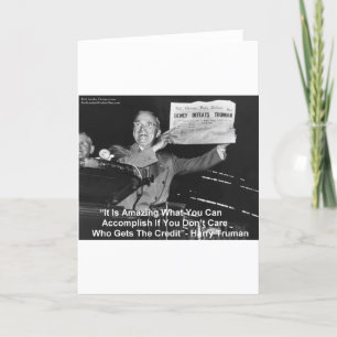 Dewey Beats Truman Funny Gifts T - shirts Buttonne Kaart