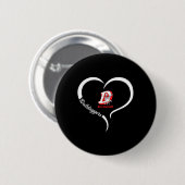 Dewey Bulldoggers Logo Half Heart Slogan Hs Ronde Button 5,7 Cm (Voorkant /achterkant)