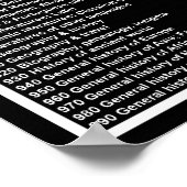 Dewey Decimal System: Black Inverse Poster (Hoek)