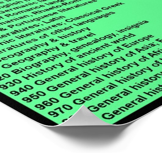 Dewey Decimal System: Hot Green met Header Poster (Hoek)