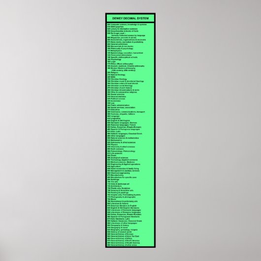 Dewey Decimal System: Hot Green met Header Poster (Voorkant)