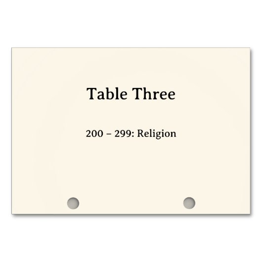 Dewey Decimale Stelsel Kaartcatalogus Tafel Nummer Kaart (Voorkant)