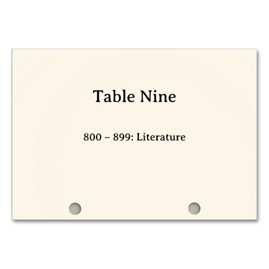Dewey Decimale Stelsel Kaartcatalogus Tafel Nummer Kaart (Voorkant)