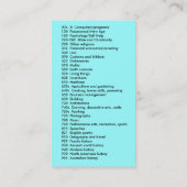 Dewey gemakkelijk gemaakt visitekaartje (Achterkant)