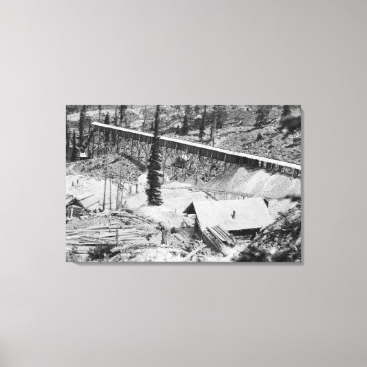 Dewey Gold Mine op Thunder Mountain, Idaho Canvas Afdruk (Voorkant)