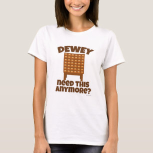 Dewey heeft deze Cartoon van de Cheeky Library nod T-shirt