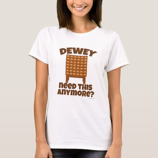 Dewey heeft deze Cartoon van de Cheeky Library nod T-shirt (Voorkant)